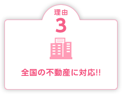 理由3 全国の不動産に対応!!