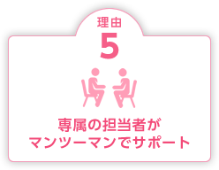 理由5 専属の担当者がマンツーマンでサポート