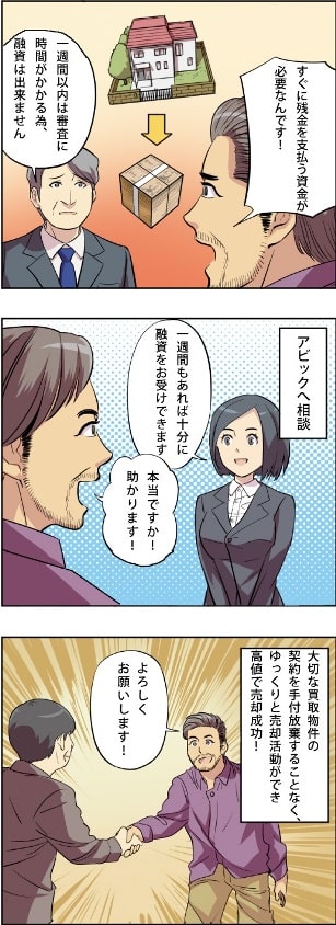 すぐ決済資金が必要なケースをマンガでみる